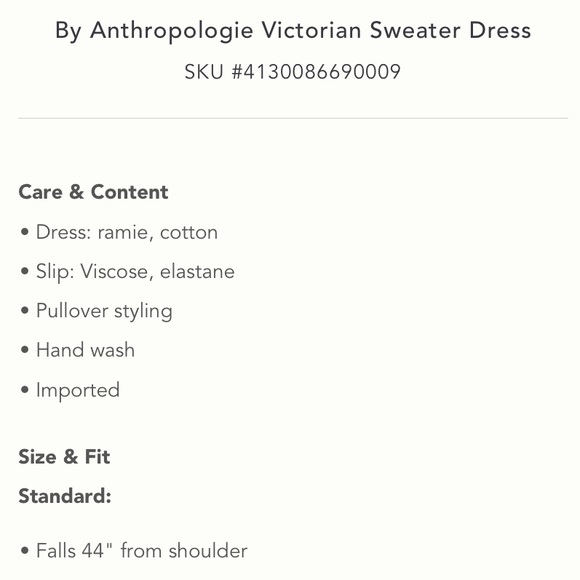 Anthropologie Victorian Sweater Dress - Picture 6 of 10